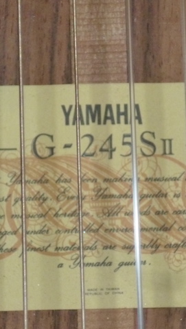 Yamaha Classical Guitar Back